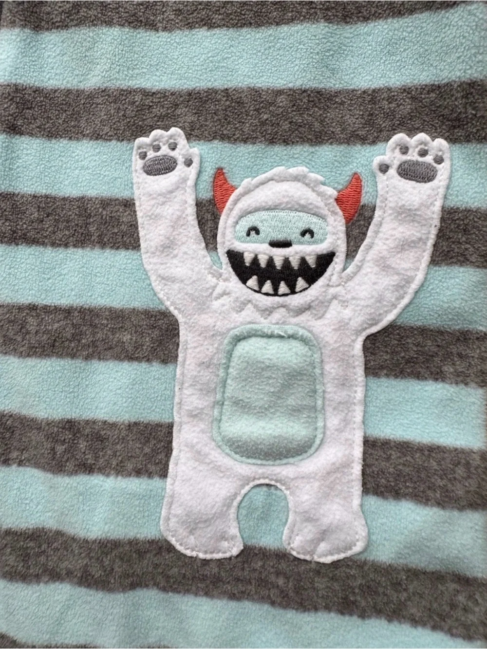 Carter’s 18M Yeti Striped Fleece Footed Pajamas
